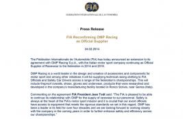FIA riconferma OMP come fornitore ufficiale