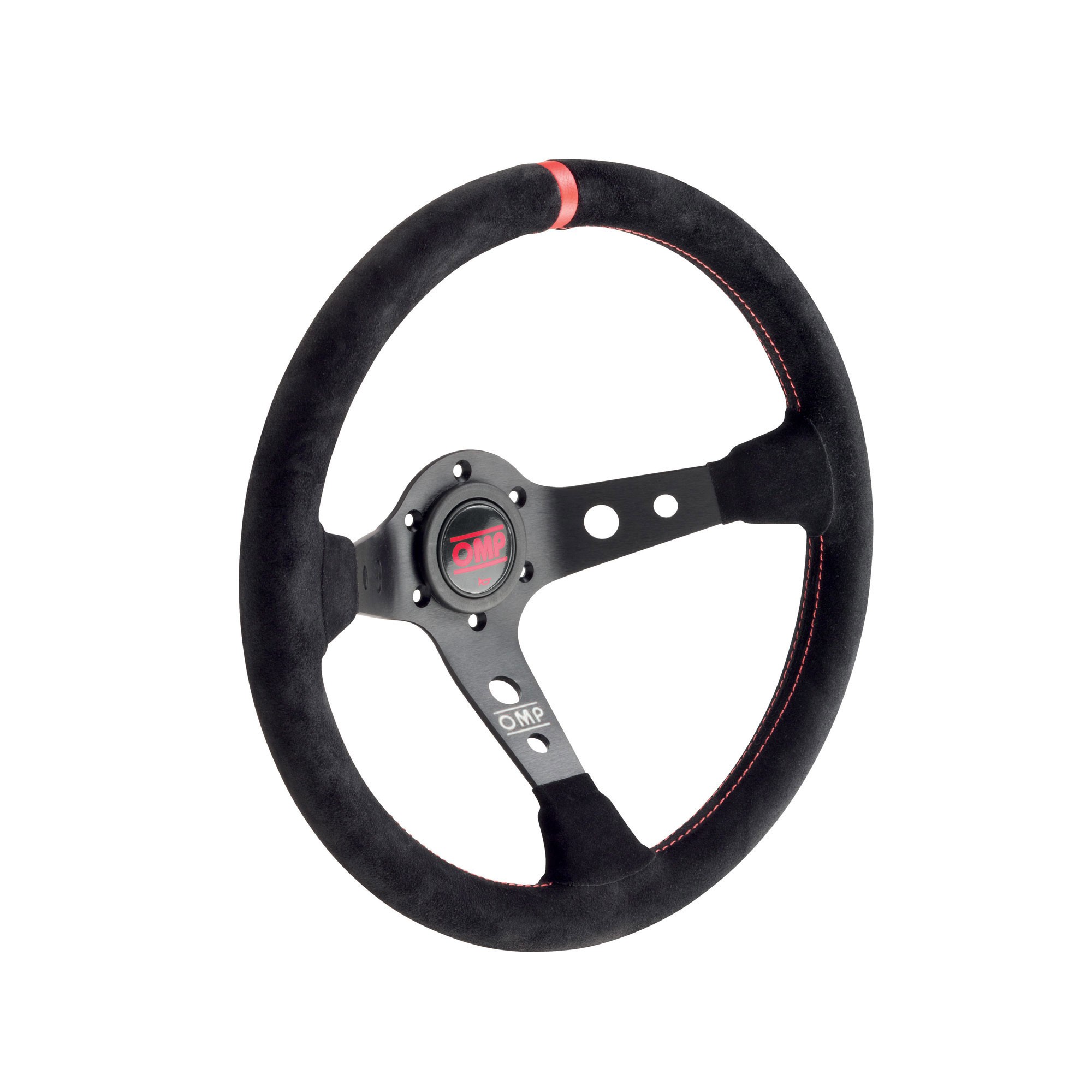 OD/1954/TN OMP Corsica Leather Steering Wheel 350mm Titanium Anodized Spokes 
